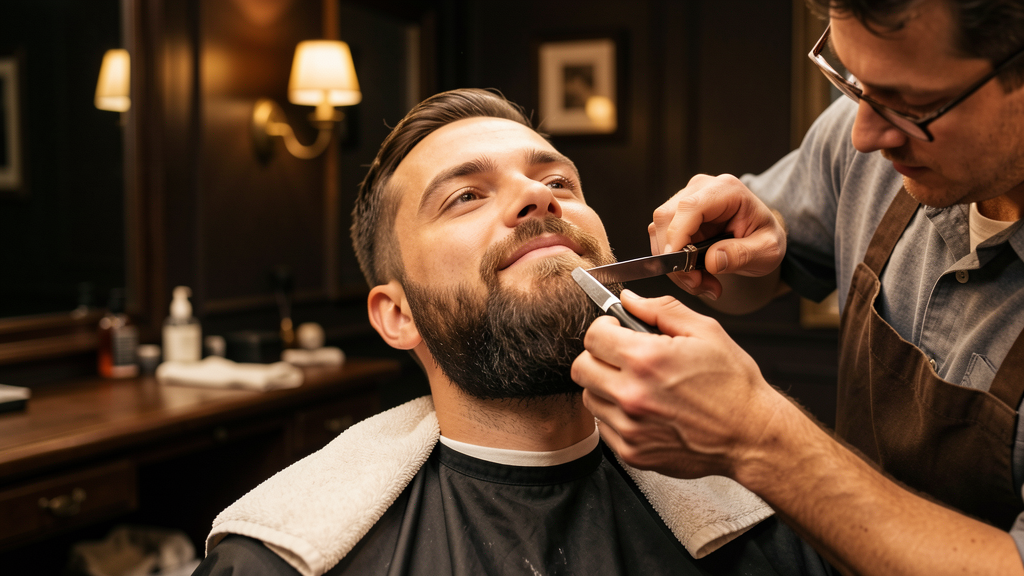 Beard trim and hot towel