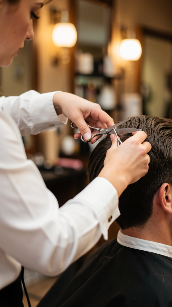 Maria Petco — Award-winning barber at work